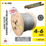 Wire Rope Powertec 6x12 + 7FC PVC 3-5Milimeter