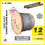 Wire Rope Powertec 6x19 + IWRC Galv 12Milimeter
