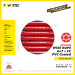 Wire Rope Powertec 6x7 + FC PVC (Merah) 2-3Milimeter @500 Meter - Image 2