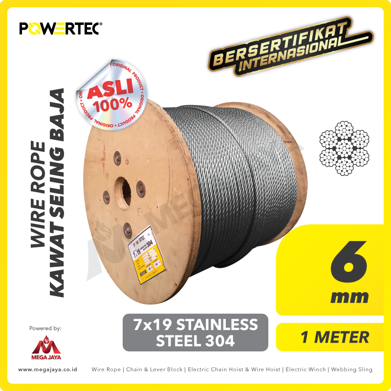 POWERTEC-Wire-Rope-7-x-19-SS-304-6mm-x-1Meter-I.png Wire Rope Powertec 7x19 SS 304 6Milimeter - Image 1