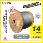 Wire Rope Powertec 7x19 SS 316 14Milimeter