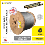 Wire Rope Powertec 7x19 SS 316 6Milimeter