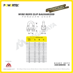Wire Rope Clip Powertec Galv 5Milimeter - 3/16" - Image 3