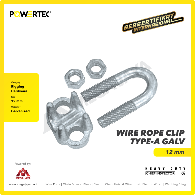 Wire Rope Clip Powertec Type A 12Milimeter - Gambar 2