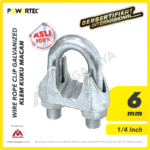 Wire Rope Clip Powertec Galv 6Milimeter - 1/4"