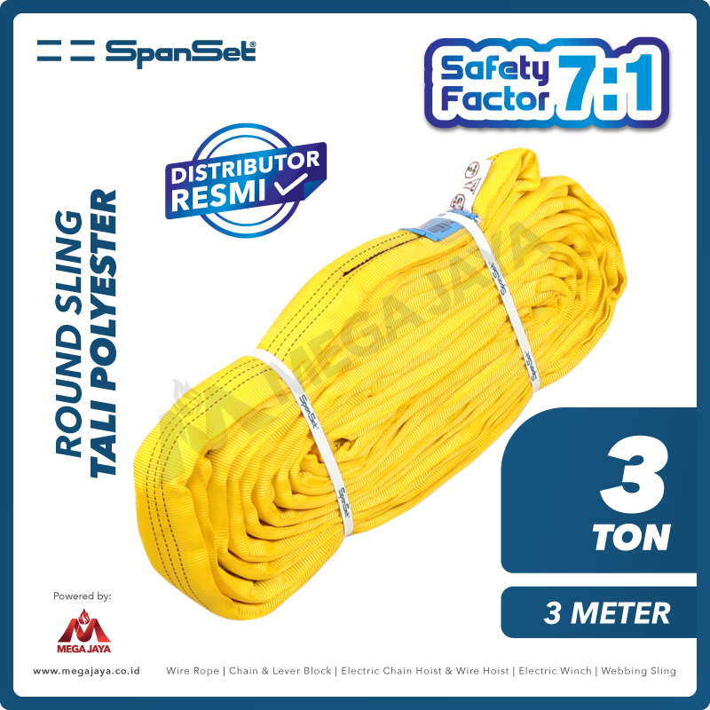 SPANSET-Round-Sling-3Ton-x-3Meter-I.png Round Sling Spanset (7:1) 3 Ton x 3 Meter (Kuning) - Image 1