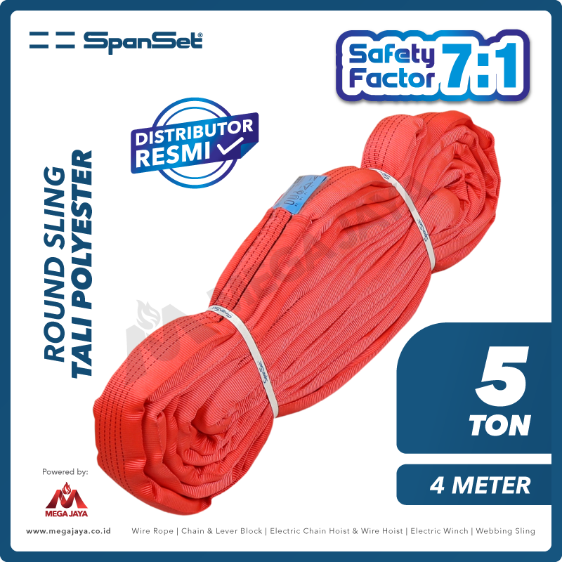 SPANSET-Round-Sling-5Ton-x-4Meter-I.png Round Sling Spanset (7:1) 5 Ton x 4 Meter (Merah) - Gambar 1