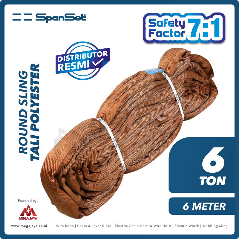 SPANSET-Round-Sling-6Ton-x-6Meter-I.png Round Sling Spanset (7:1) 6 Ton x 6 Meter (Coklat) - Image 1