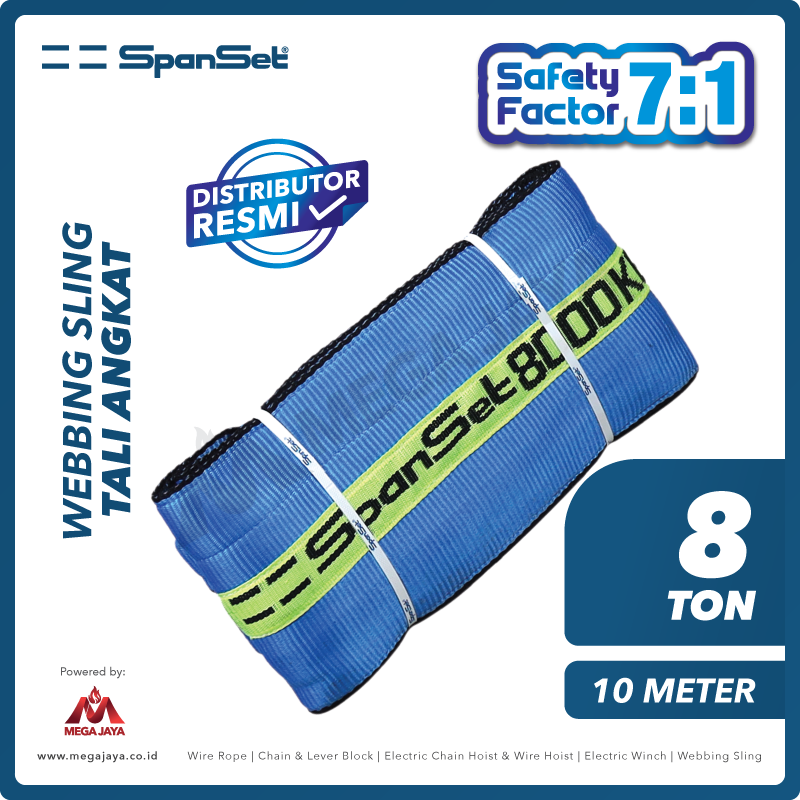SPANSET-Webbing-Sling-8Ton-x-10Meter-I.png Web Sling Spanset (7:1) 2Ply 8 Ton X 10 Meter (Biru) - Gambar 1