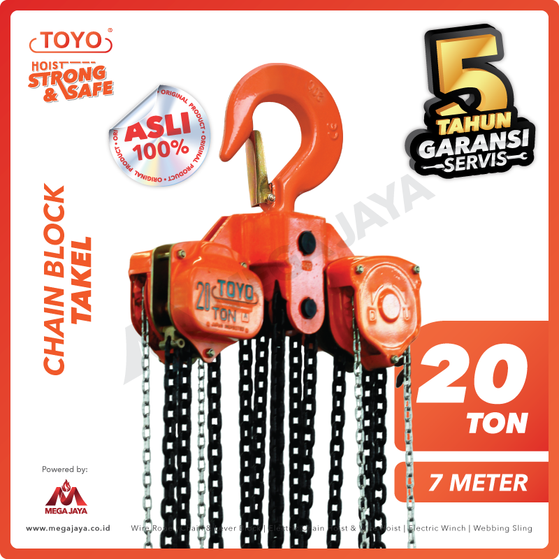 TOYO-Chain-Block-20Ton-x-7Meter-I.png Chain Block Toyo 20 Ton x 7 Meter (10Milimeter) - Image 1