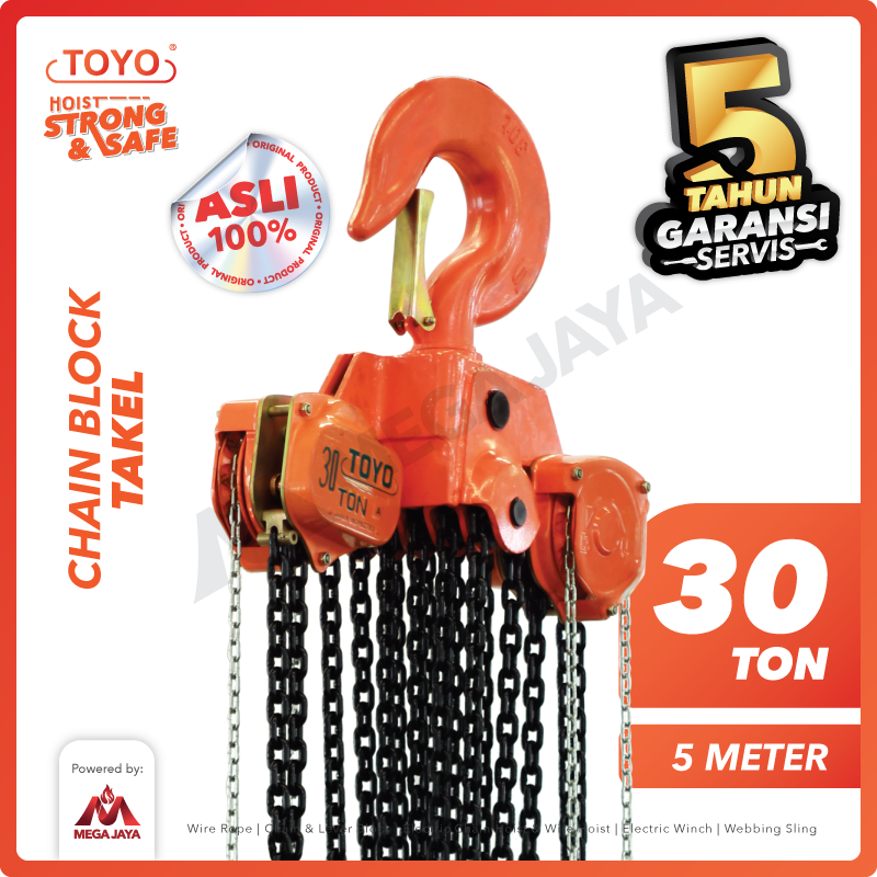 TOYO-Chain-Block-30Ton-x-5Meter-I.png Chain Block Toyo 30 T x 5 M (10mm) - Image 1