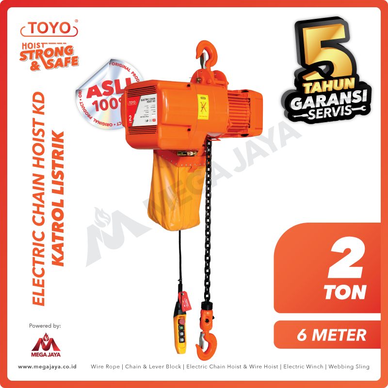 TOYO-Electric-Chain-Hoist-KD-2Ton-x-6Meter-I.png Electric Chain Hoist 3F Toyo KD2-01 2 Ton x 6 Meter (10Milimeter) - Image 1