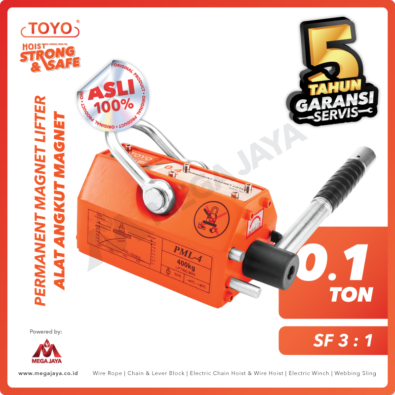 TOYO-Pemanent-Magnet-Lifter-0.1Ton.png Permanent Magnet Lifter Toyo PML-C (3:1) 0,1 Ton - Image 1