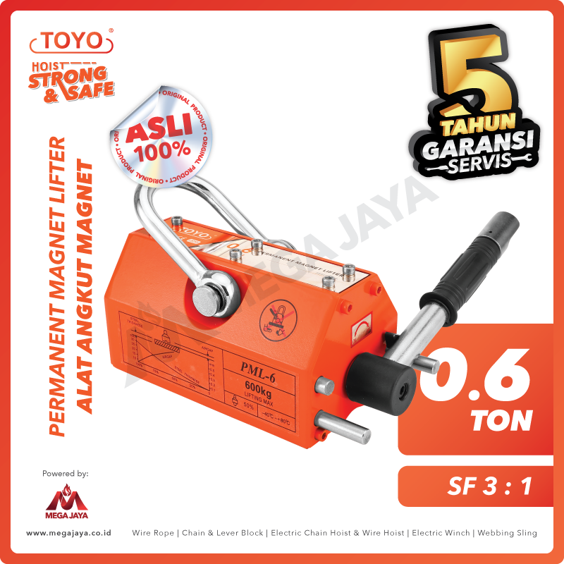 TOYO-Pemanent-Magnet-Lifter-0.6Ton.png Permanent Magnet Lifter Toyo PML-C (3:1) 0,6 Ton - Image 1