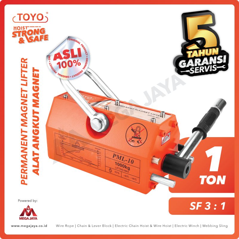 TOYO-Pemanent-Magnet-Lifter-1Ton.png Permanent Magnet Lifter Toyo PML-C (3:1) 1 Ton - Image 1