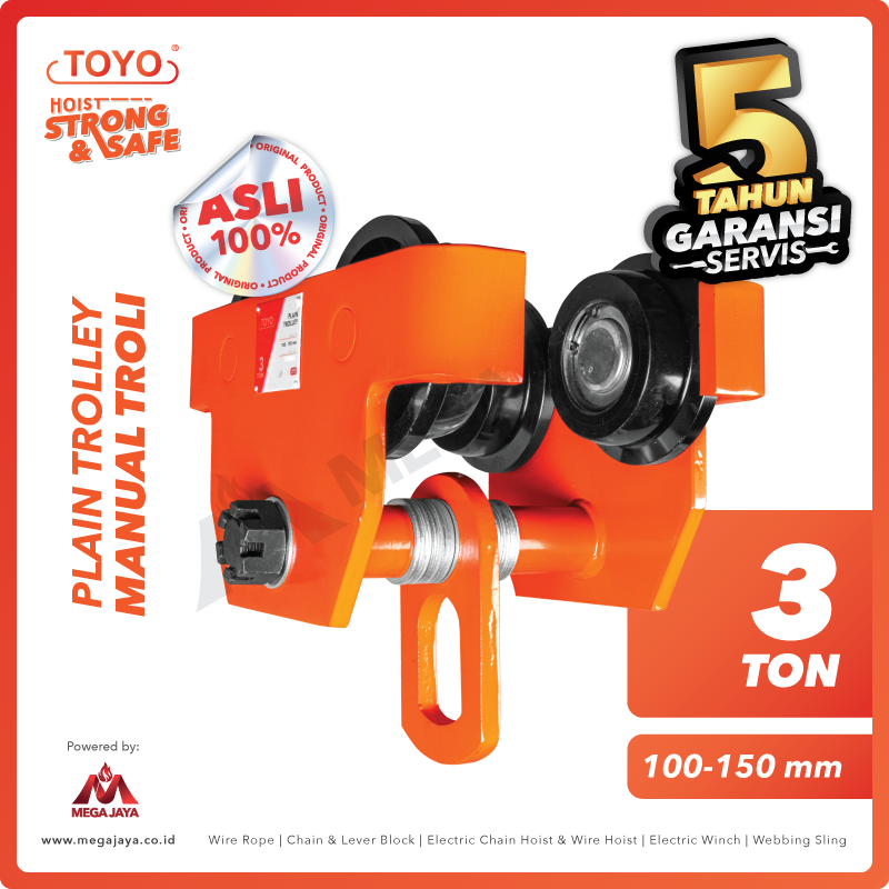 TOYO-Plain-Trolley-3Ton-I.png Plain Trolley Toyo GCT 3 T (New) - Gambar 1