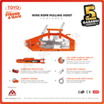 Wire Rope Pulling Hoist Toyo ZNL1600 1,6 Ton x 20 Meter 11Milimeter - Gambar 4