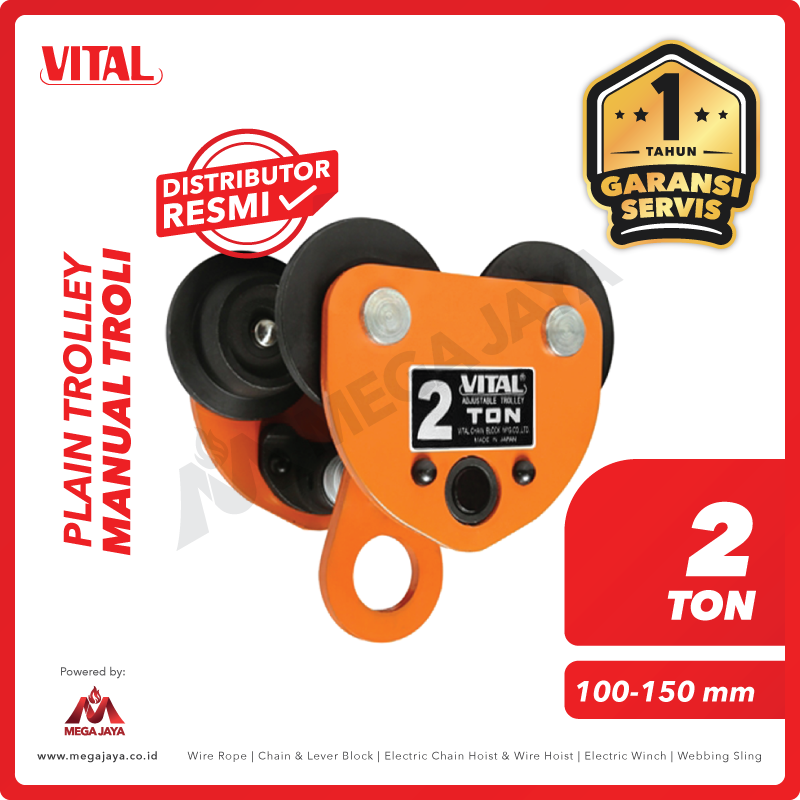 VITAL-Plain-Trolley-2Ton-I.png Plain Trolley Vital 2 Ton - Gambar 1