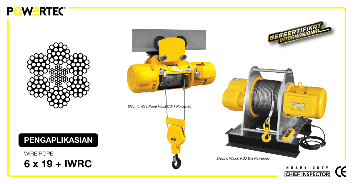 Fungsi Wire Rope 6 x 19 IWRC Untuk Wire Rope Hoist dan Winch