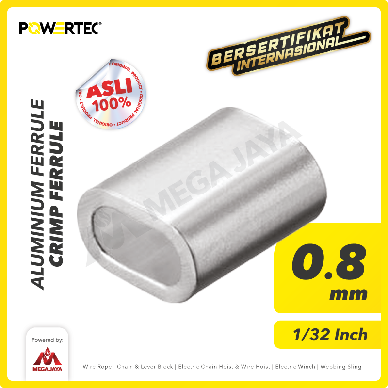 Alumunium-Ferrule-POWERTEC-0.8mm-I Alum. Ferrule Powertec 0,8Milimeter - Image 1