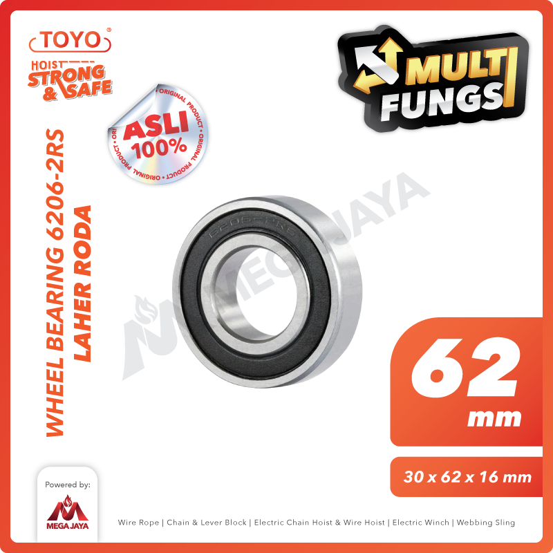 BEARING-6206-2RS-HANDPALLET-5-TON-I Parts of Hand Pallet Toyo 5Ton : Bearing - Gambar 1