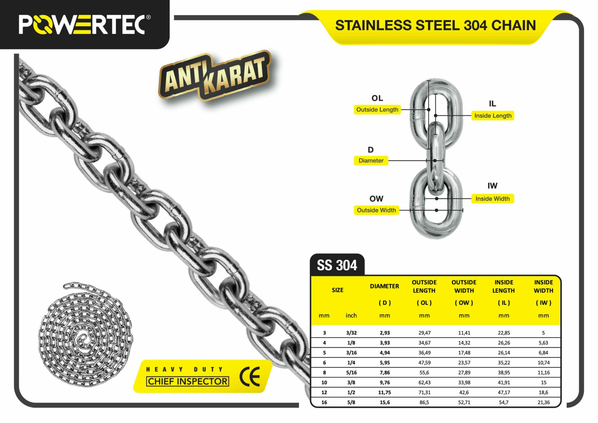 Jual SS 304 Chain Powertec Mega Jaya - Brosur