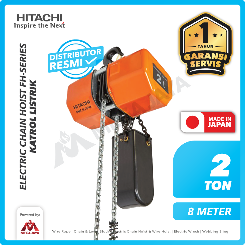 HITACHI-Electric-Chain-Hoist-FH-Series-2Ton-x-8Meter-I Electric Chain Hoist 3F Hitachi 2 FH 2 Ton x 8 Meter - Gambar 1