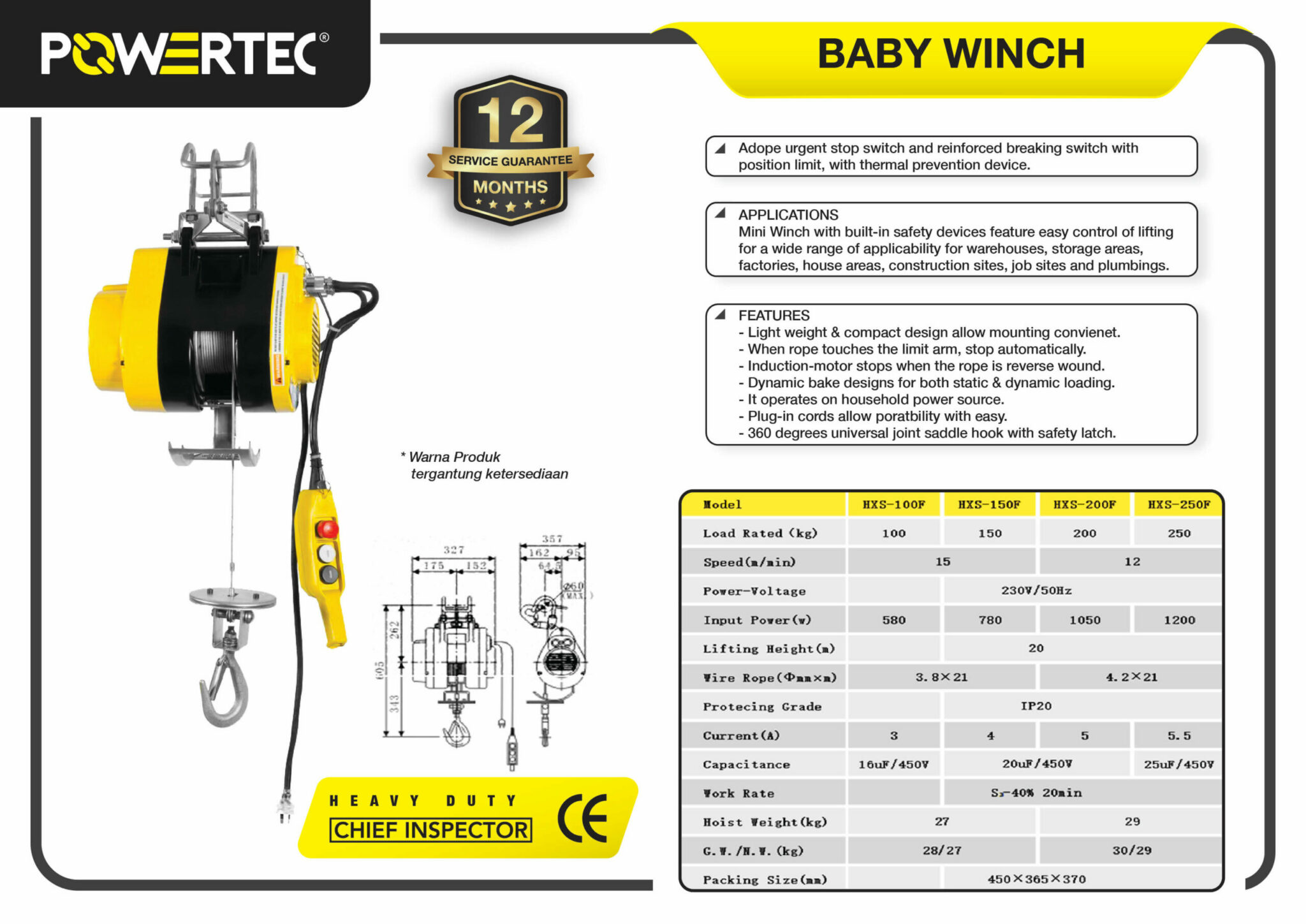 Jual Baby Winch Powertec Mega Jaya - Brosur