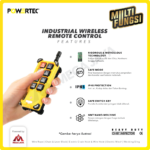 Wireless Remote Control Powertec Single Speed 6 Button (AC/DC 18-65V) - Gambar 3
