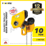 Geared Trolley Powertec GCT-SN 10 Ton x 3 Meter (New)