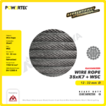 Wire Rope Powertec 35xK7 + WSC Compacted Galv 16Milimeter (RHLL) - Image 2