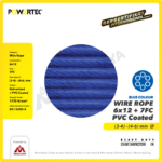 Wire Rope Powertec 6x12 + 7FC PVC (Biru) 4-6Milimeter @500 Meter - Gambar 2