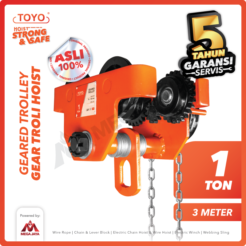 TOYO-Geared-Trolley-1Ton-x-3-Meter-I Geared Trolley Toyo GCL 1 Ton x 3 Meter (New) - Image 1