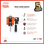 Lever Block Mini Toyo 0,5 Ton x 1,5 Meter (4Milimeter) - Image 4