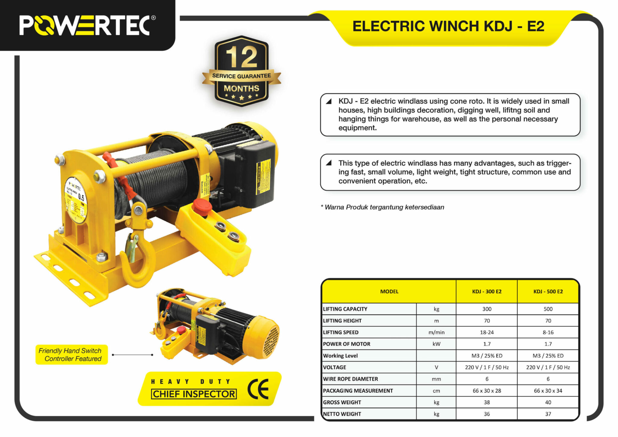 Jual Electric Winch E2 & E3 Powertec Mega Jaya - Brosur