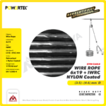 Wire Rope Powertec 6x19 + IWRC PVC (Hitam) 3-5Milimeter (Ecer) - Gambar 2