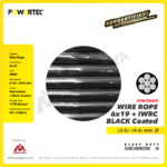 Wire Rope Powertec 6x19 + IWRC PVC (Hitam) 4-6Milimeter (Usang/Ecer) - Image 2