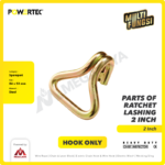 Parts of Ratchet Lashing Powertec 2" : Double J Hook - Image 2