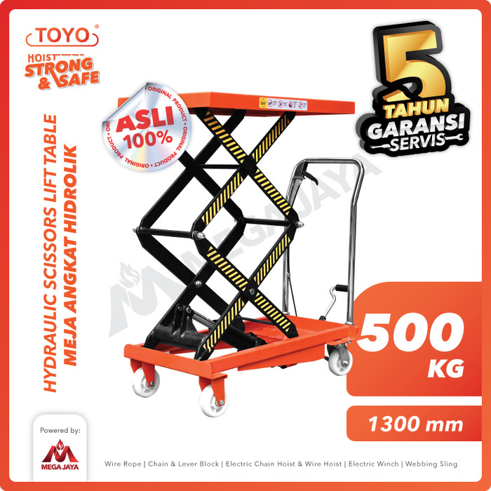 1 Hydraulic Scissor Lift Table Toyo 500kg x 130Centimeter - Gambar 1