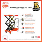 Hydraulic Scissor Lift Table Toyo 500kg x 130Centimeter - Gambar 4