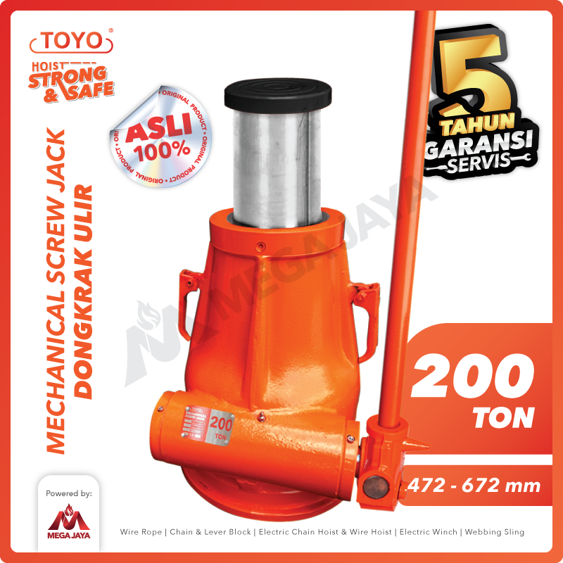 XRXt0fe Mechanical Screw Jack Toyo QL200 200 T + Handle - Image 1