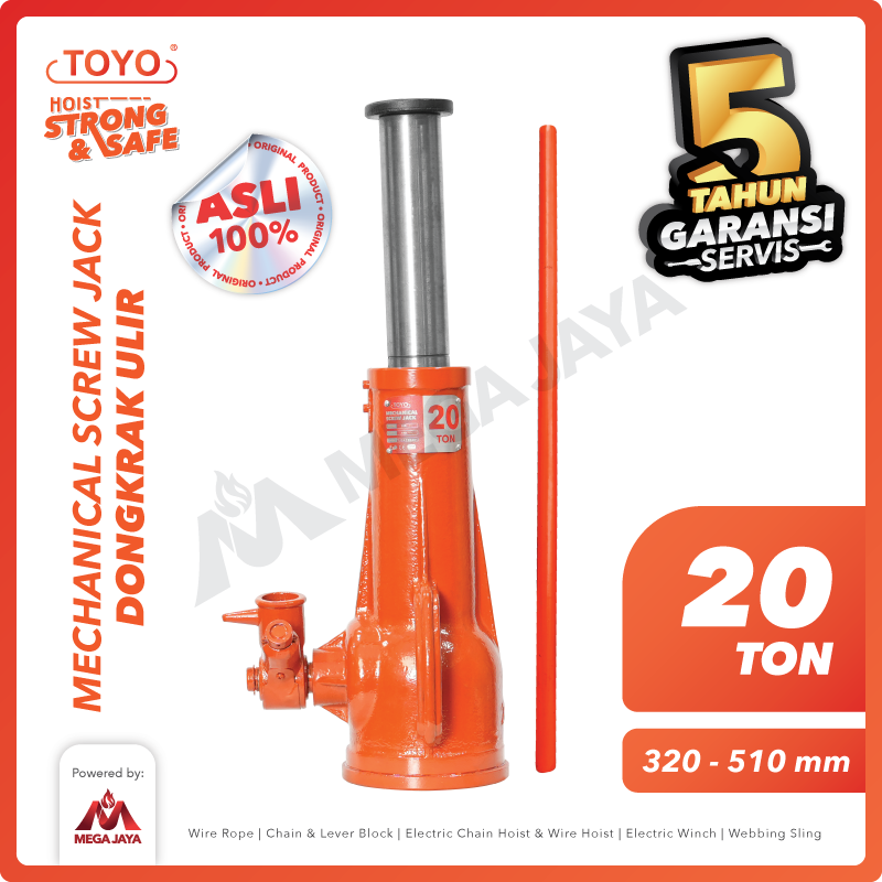 Y01IOKQ Mechanical Screw Jack Toyo QL20 20 T + Handle - Gambar 1