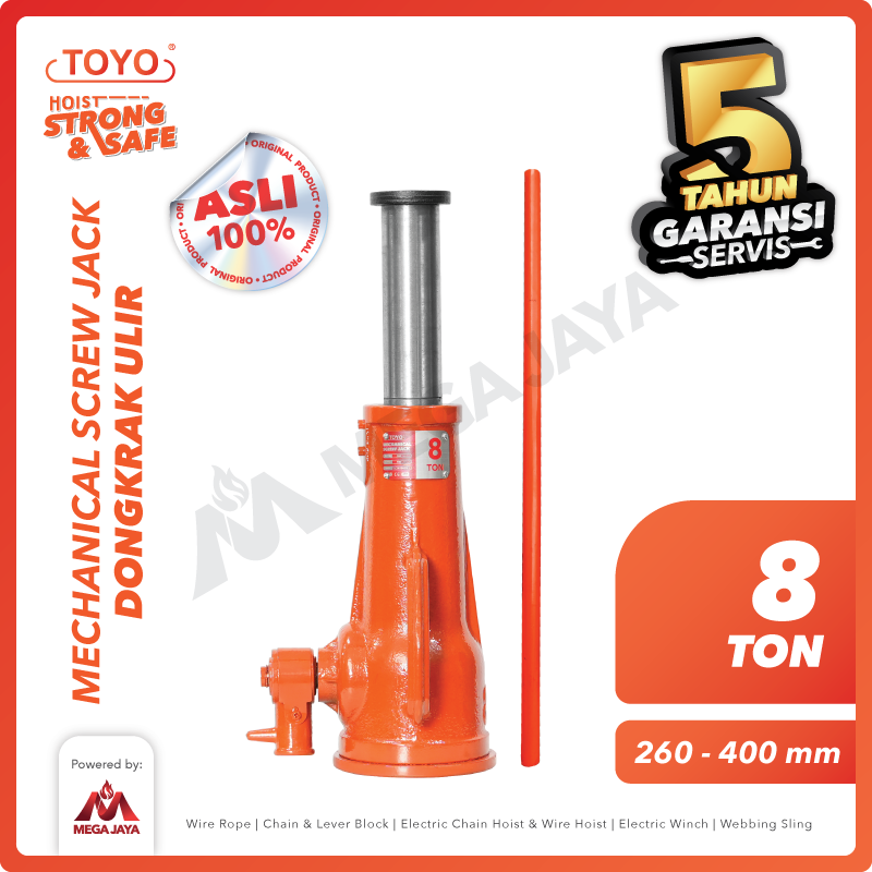 dOTgWHy Mechanical Screw Jack Toyo QL8 8 T + Handle - Gambar 1