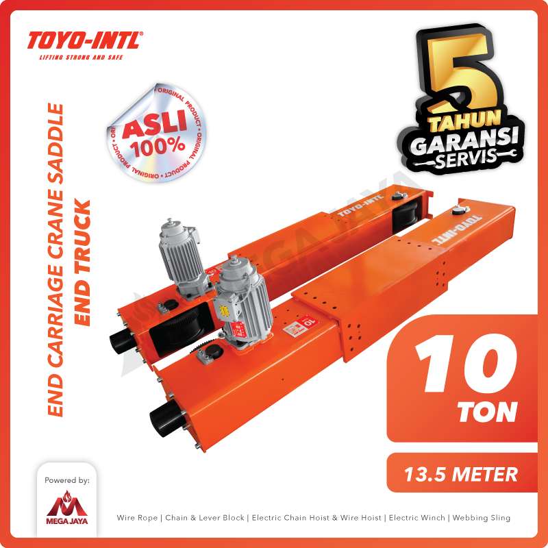 fxvHfbV End Carriage / Crane Saddle Toyo 10 T Max. Span 13,5 M (0.75 Kw) - Gambar 1