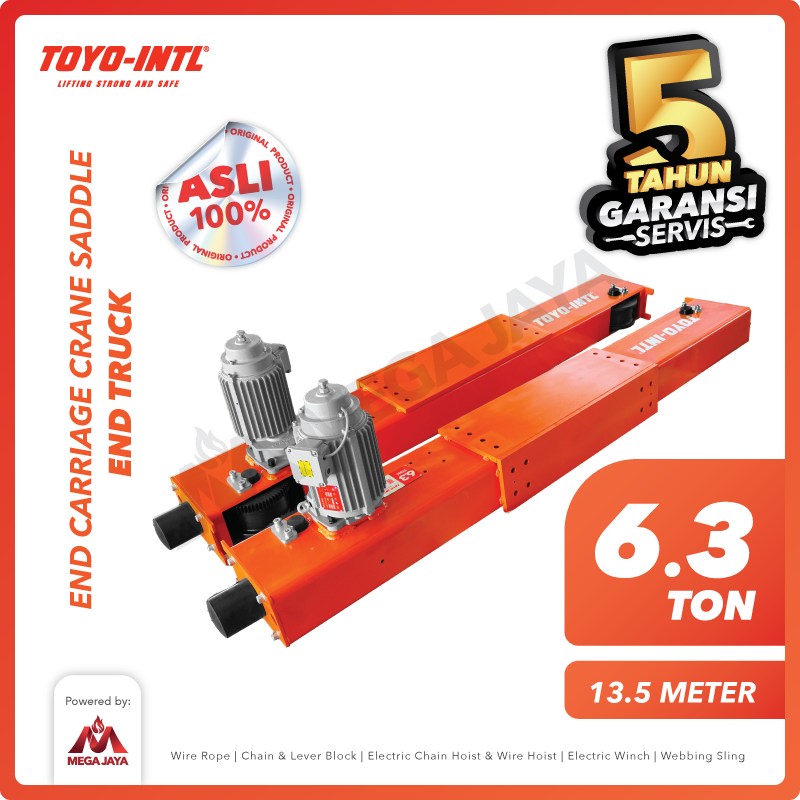 rRiIEVq End Carriage / Crane Saddle Toyo 6,3 T Max. Span 13,5 M (0.75 Kw) - Gambar 1