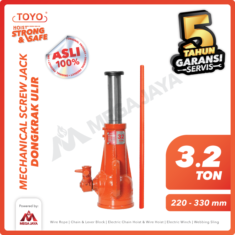 sEctHF7 Mechanical Screw Jack Toyo QL3,2 3,2 T + Handle - Gambar 1