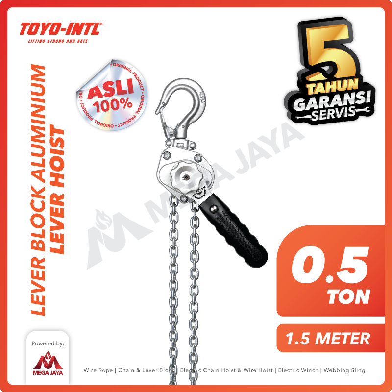 9rljxKx Alum. Lever Block Toyo 0,5 T x 1,5 M - Gambar 1