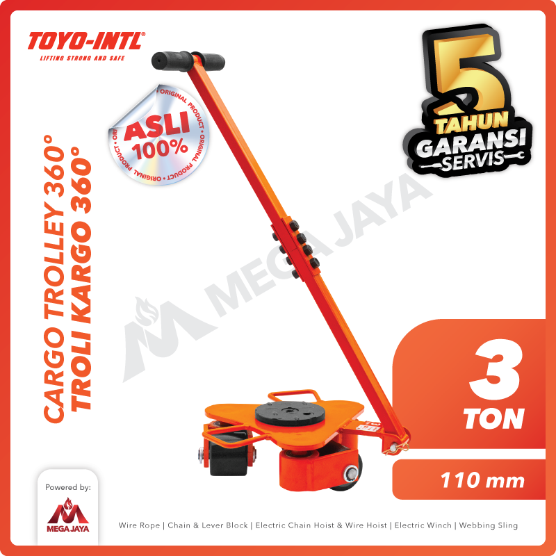 GQvTrVg Cargo Trolley Toyo 360 Degree 3 T + Handle - Gambar 1