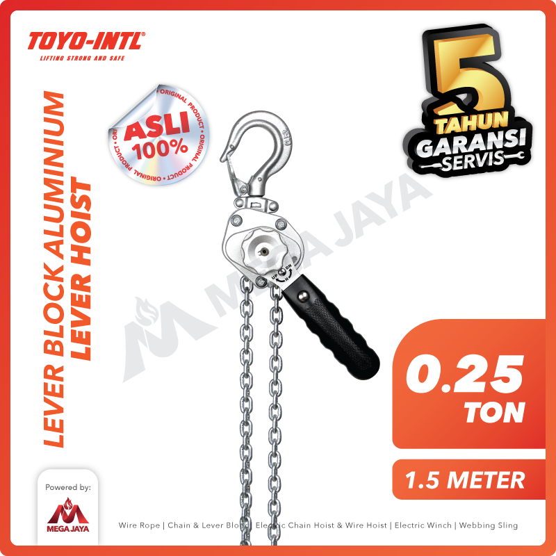 UX4YiKH Alum. Lever Block Toyo 0,25 T x 1,5 M - Image 1