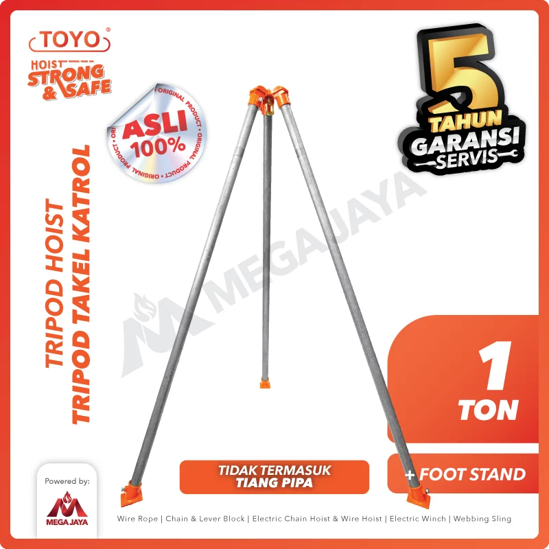 6aSZIUc-1.webp Tripod Hoist Toyo 1 T + Foot Stand - Gambar 1